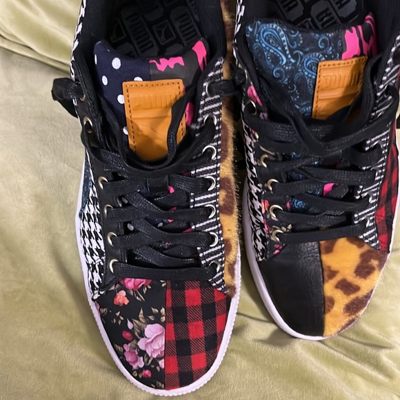 PUMA Court Culture Mixed Pattern Low Top Sneakers Size 9 - Picture 4 of 8